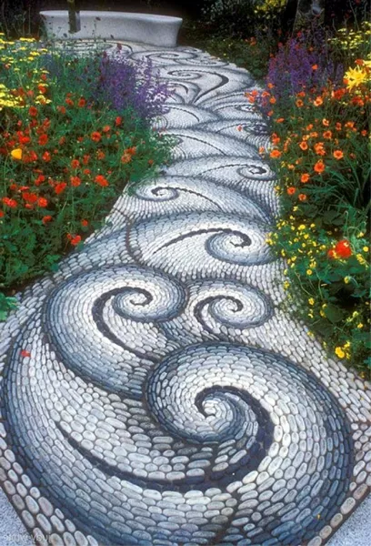 Садовая мозаика своими руками – дорожки из гальки на даче